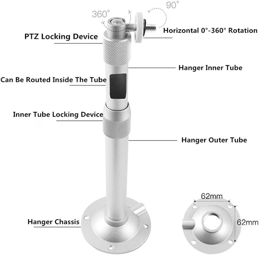 20-40cm Universal Projector Hanger Holder Projector Wall Support Ceiling Bracket Aluminum Rotatable Projection Mount Accessories