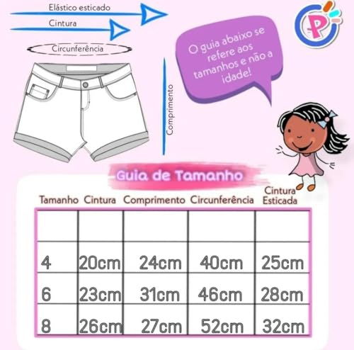 Kit 3 Bermudas Ciclista Cotton Menina 10 Ao 16 Cor variada (10)