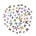 Wall Decals Stickers Art 3D Butterfly 60PCS 5 Colors, “No Fall Off” Vinyl Wallpaper Home Decor for Kids Girls Living Room Bedroom Kitchen, Removable Crafts Wall Decoration with Packing Box by CYWLife