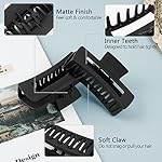 TOCESS 8 Pack Black Big Hair Claw Clips for Women Large Claw Clip for Thin Thick Curly Hair 90's Strong Hold 4.33 Inch Nonslip Matte Jumbo Hair Clips - Image 5