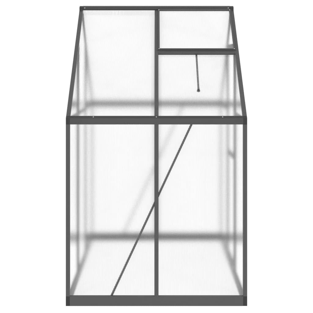 IKAYAA Gewächshaus mit Fundamentrahmen Gewächshaus Aluminium für den Garten Treibhaus Gartenhaus Winterfest Aufzucht Tomatenhaus Frühbeet und Pflanzenhaus-Anthrazit-169 x 114 x 195 cm