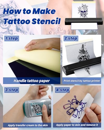 Phomemo Papel de transferência de tatuagem, papel de transferência de estêncil de 150 folhas para ta