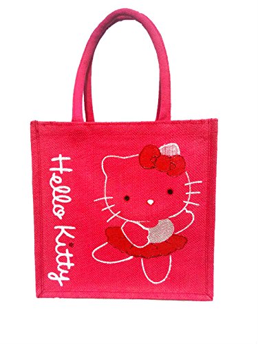 JIVISHA CREATIONS Girls Jute Pink Lunch Bag