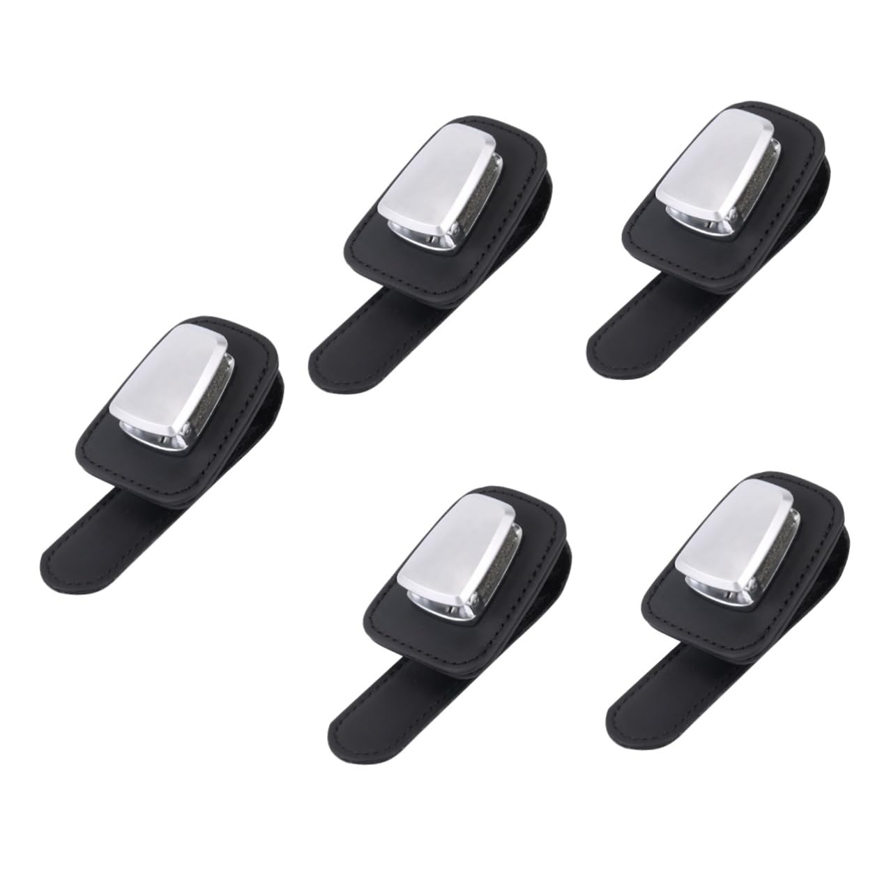 iplusmile 5pièces Porte-lunettes De Voiture Cuir Clip De Pare-soleil Pour Lunettes De Soleil Organisateur De Visière Support Pour Cartes Et Tickets Accessoire Pratique Pour Les Véhicules