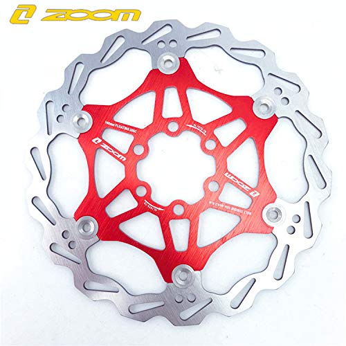 Zoom Hydraulic Disc Brakes Mountain Bike Sets Mtb Front & Rear Set With Floating Disc Rotor 160Mm & Color Bolts (Red) #TOP2