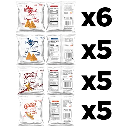 Image of Simply NKD Snacks, 4 Flavor Variety Pack, Single Serve Bags (21 Pack), No Dyes, No Artificial Flavors, Cheetos, Doritos
