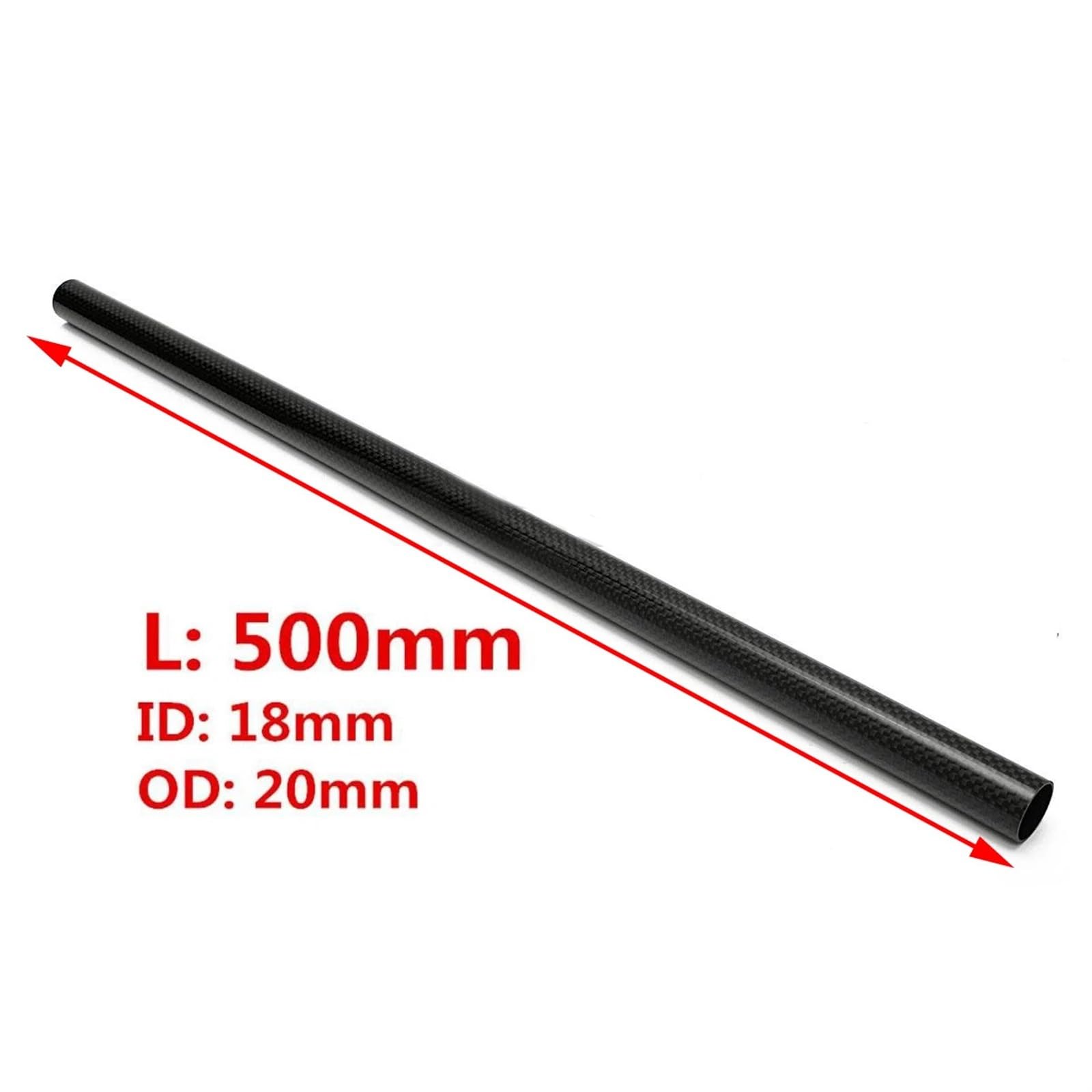 1pc New OD 20mm ID 18mm Length 500mm 3K Roll Wrapped Carbon Fiber Tube Glossy Carbon Fiber Square Tube