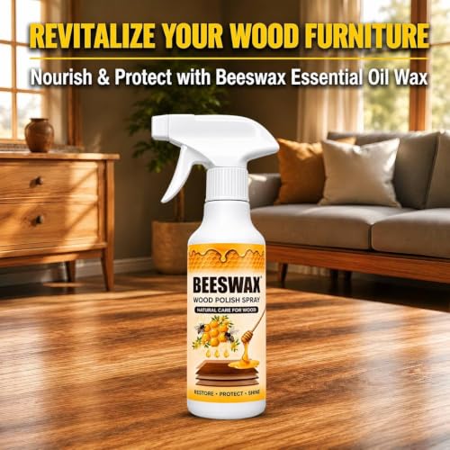 Image of Beeswax Furniture Polish Spray | Natural Wood Polish & Cleaner | Restores Shine & Protects Wooden Furniture, Tables, Chairs, Doors, Cabinets & Wood Surfaces (PACK OF 1)
