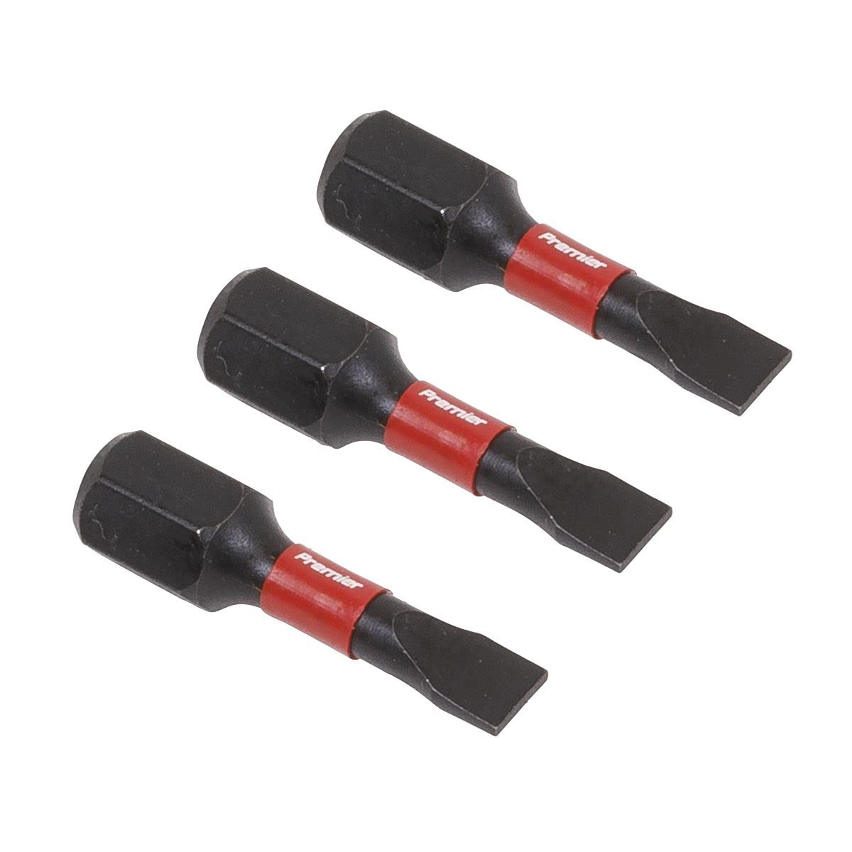 Sealey Impact Power Tool Slotted Screwdriver Bits 4.5mm 25mm Pack of 3