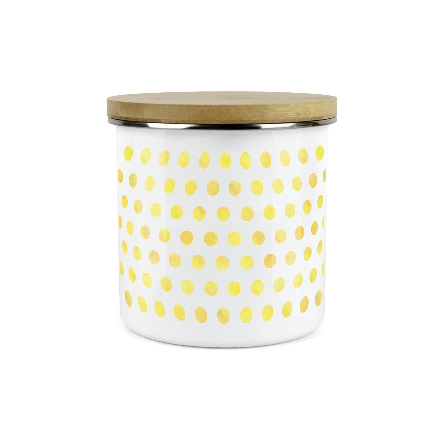 Purely Home Kitchen Polka Dot Yellow Food Storage Canister - Plain
