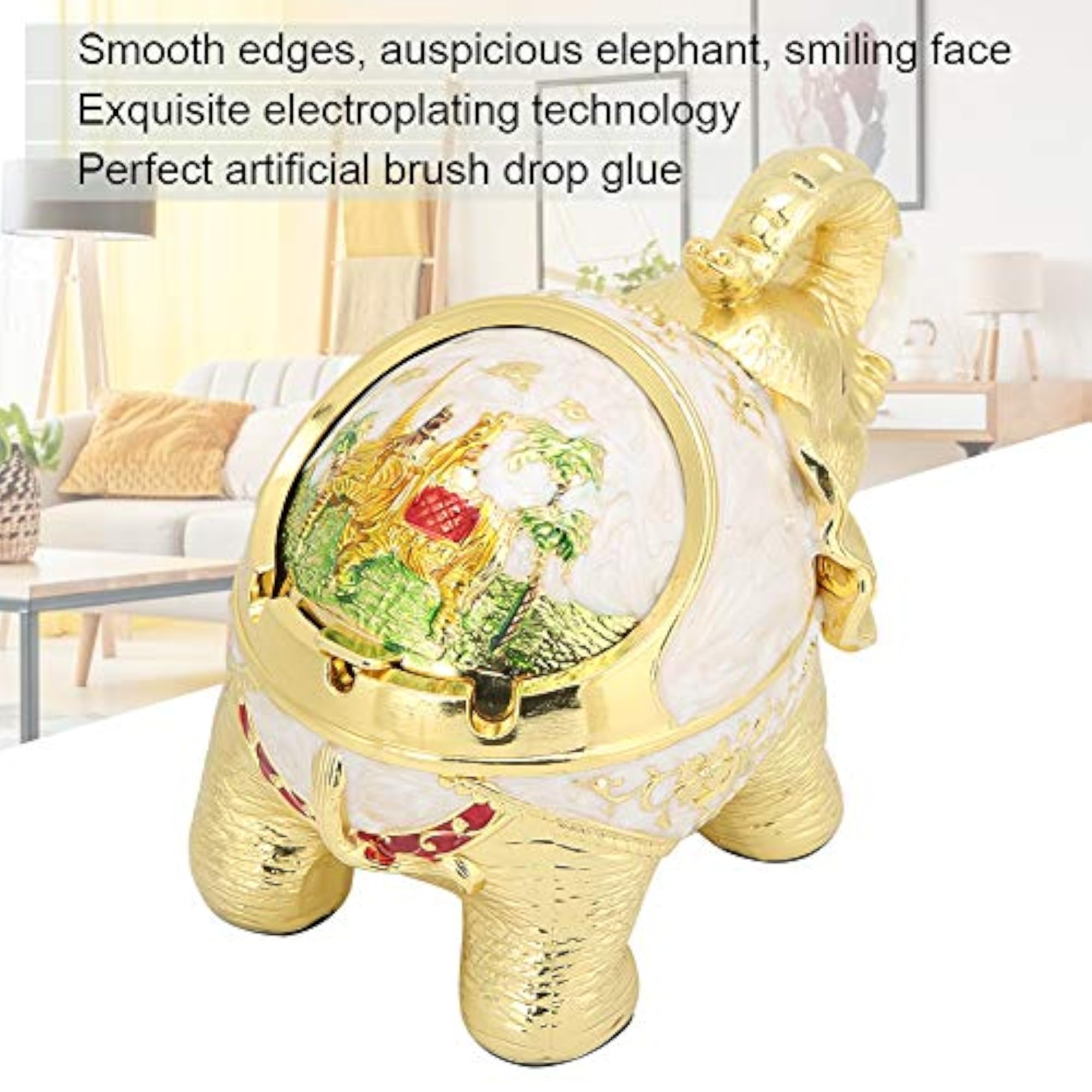 Vivid Simulated Elephant Shape Ashtray for Home Office
