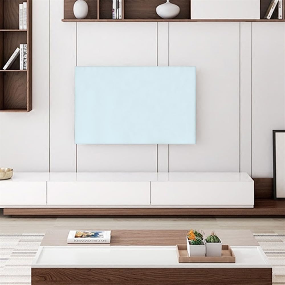 Housse de Télévision Anti-Poussière 32-85 Pouces Tissu Élastique Protection Écran Couleur Unie Beige 56-65 Pouces