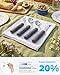 BaseSmall Adaptive Utensils 4-Piece Set | Weighted Silverware for Hand Tremors & Parkinson's | 42° Angled Rocker Knife & Shovel Spoon | 200g Weighted Utensils for Arthritis, Elderly (Grey,