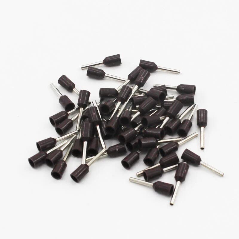 (100 Pcs) Ferrule Copper Crimp Connectors AWG16, 1.5mm Black Insulated Crimp Pin Terminals Nylon Copper Crimp Ferrules Wire Connector Sleeves E1508 Wire end Crimping Terminal-image-17
