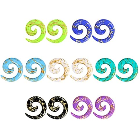 DERALA 14Pcs Acrylic Ear Tapers Ear Gauges Plugs Kit Expander Earlets Piercing Jewelry Size 12G-9/16“ 2MM-12MM, Acrylic, no gemstone Cover