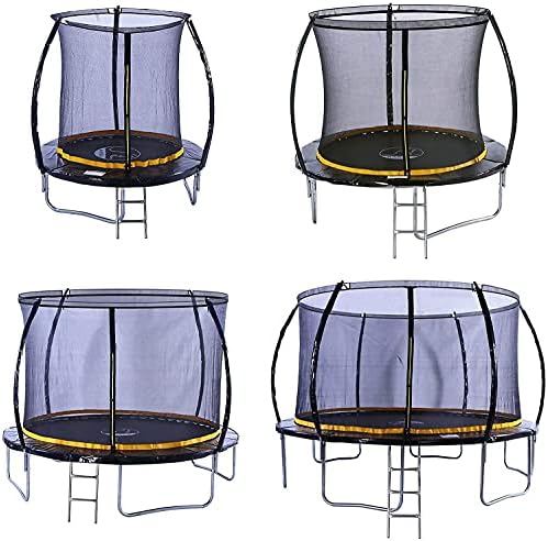 KANGA 6ft / 8ft / 10ft / 12ft Premium Trampoline with Safety Enclosure, Net, Ladder and Anchor Kit