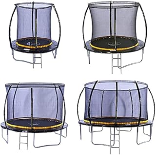 KANGA 6ft / 8ft / 10ft / 12ft Premium Trampoline with Safety Enclosure, Net, Ladder and Anchor Kit