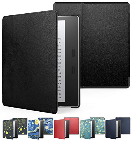 Capa Kindle Oasis WB Auto Liga/Desliga - Couro Preta