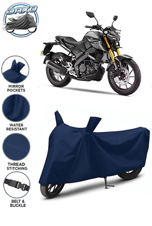 Image of Waterproof Bike Cover for Yamaha MT 15 | All Weather Protection from Rain, Dust, UV Rays & Scratches with Mirror Pockets & Buckle Belt | MT 15 Bike Cover