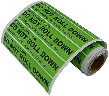 FOSHIO 100pcs/roll "DO NOT ROLL Down " Automotive Self-Adhesive Stickers Warning Label for Auto Vinyl Wraps Tool