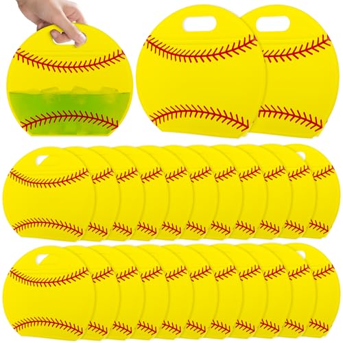 AKAIXI 24pcs 3.5Mil Thickened Softball Goodie Bags Reusable Sealed Bags