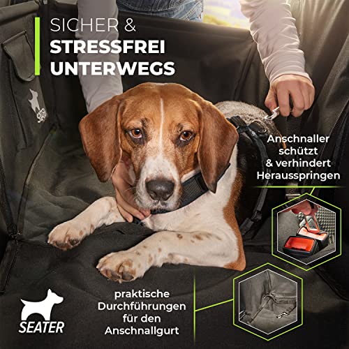 GÜTEWERK SEATER Hundesitz für Auto Rücksitz für kleine bis mittlere Hunde max 45 cm Schulterhöhe - stabiles & wasserfestes Material schwarz - Hunde-Autositz für Rückbank faltbar - Schutz für Autositze - Image 4