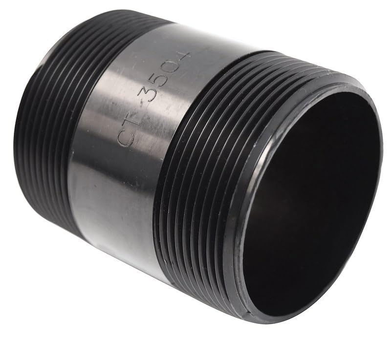 Sewer Waste Valve Fitting ABS Nipple/ 3 Inch x 4 Inch Pipe Thread On Both Ends ABS Plastic