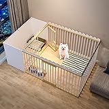 DYCWSD Parque para Perros-Corralito,Parque para Cachorros con Puerta Separada del Inodoro para Animales Pequeños Cachorros Gatitos Y Conejos Valla De Jardín oara Uso En Interiores(S,186x92x55cm