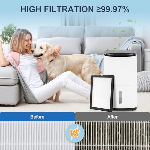 Kigniote 3 Pack HEPA Filter Compatible with MeacoDry Arete One 10L &12L Dehumidifier and Air Purifier 2 in 1 H13 Hepa Filter Replacement für MeacoDry Arete One (21x15.5x1cm) - Image 4