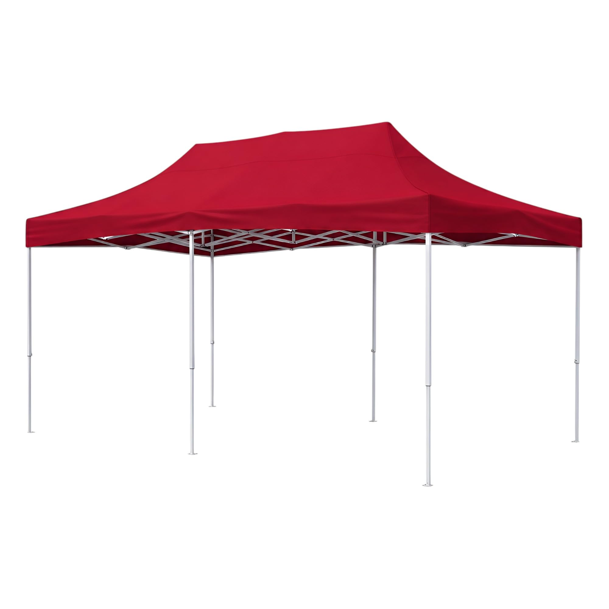 10x20 FT Red Heavy Duty Pop Up Gazebo Canopy Tent for Outdoor Events, Wedding, Exhibition, Market Stall, Waterproof Oxford Fabric, Adjustable Folding Frame, Covers Not Included-image-45