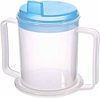 Life Healthcare 300ml Non-Spill Two-Handled Drinking Cup for Elderly & Disabled - Dishwasher Safe Non-BPA Plastic Beaker
