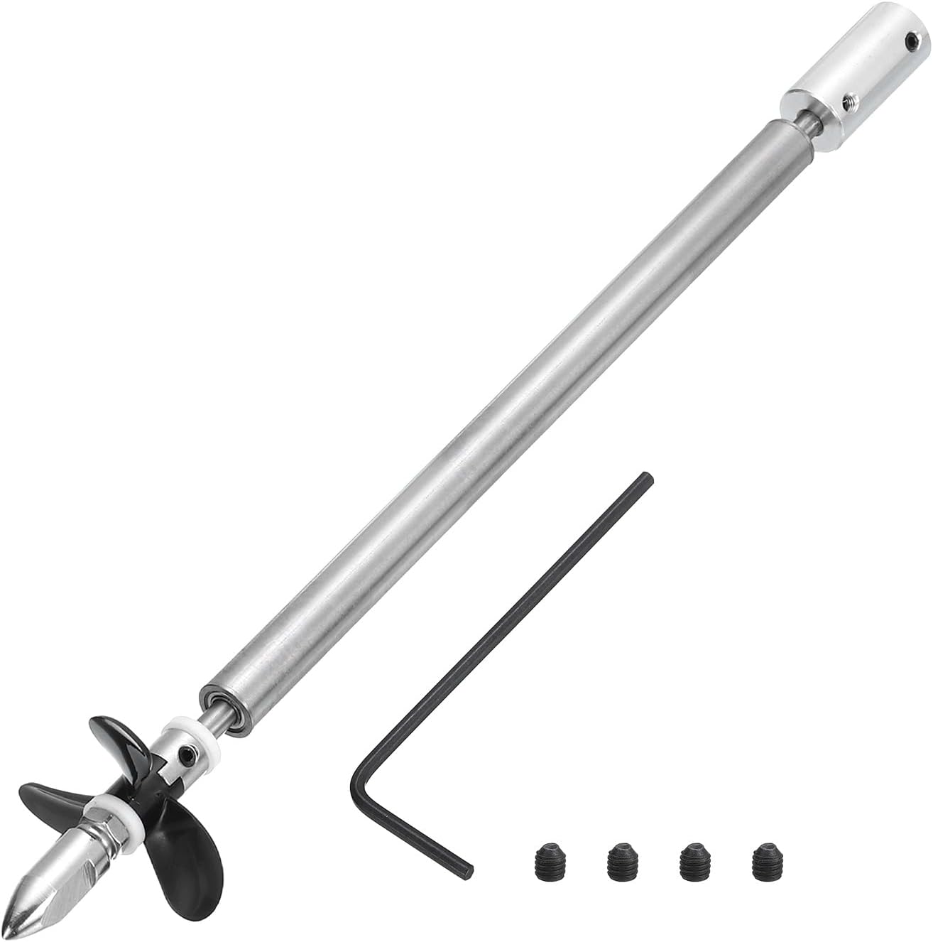 MECCANIXITY Drive Shaft W Propeller and Coupling Joint for RC Boat Coupler Assemble Kit, L200mm Shaft, L25mm Sleeve, D36mm Three Propeller, Fit for 6 mm Motor Shaft