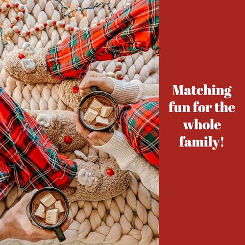 Dearfoams Matching Family Holiday Christmas Reindeer & Turkey Scuff3