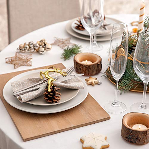 Christmas Napkin Rings Decoration 12 Pcs, Rhinestone Elk Snowflake Napkin Rings Holders for Wedding Birthday Party Dinner Supplies (Gold，Silver) - Thumbnail 6