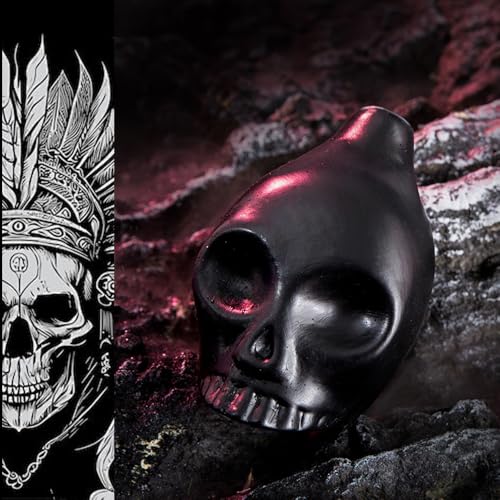 Creepy Aztec Death Whistle Loud Human Scream War Whistle, High Decibels Authentic Human Sounding Aztec Whistle for Skull Shape, Halloween Creepy Gift (Black)