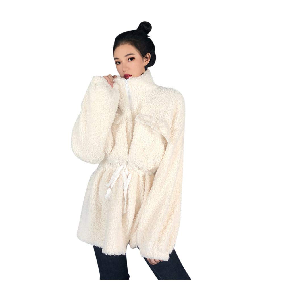 Pan Hui Women Oversized Warm Fuzzy Hoodies Casual Loose Pullover Hooded Sweatshirt Slim Warm Outwear