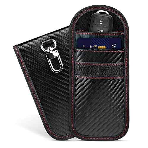 Ouzorp Faraday Bag, 2 Pack Faraday Key fob Protector, Signal Blocking Faraday Bag for Key Fob