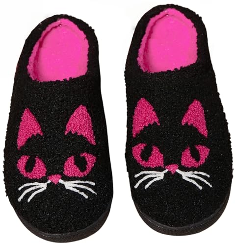 AZCHEN Cat Plush Cute Animal Slippers for Women Men Cozy House Warm Winter Fuzzy Indoor Adult Slippers