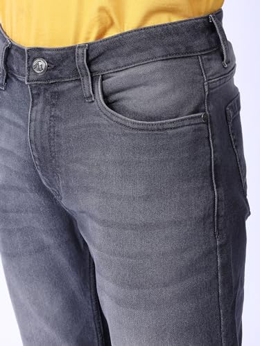 Image of The Indian Garage Co Men Slim Fit Solid Mid-Rise Jeans