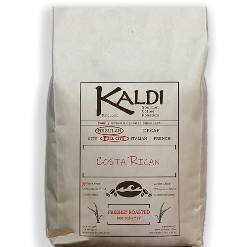 Tarrazu Papagayo costarricense (bolsa de 5 libras) - Café en grano entero, Full City (mediano), tostado recién tostado a pedido, 100% arábica, café