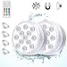 Produktbild Eyscoco 2 Stück Unterwasser Licht LED Poolbeleuchtung Wasserdichte Multifarbige RGB Beleuchtung 13 LED Lampe mit RF Fernbedienung für Schwimmbad Garten Vase Aquarium Teich Party Halloween Weihnachten