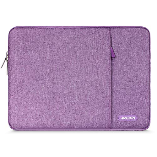 Image of MOSISO Laptop Case 13 inch, 13 inch Laptop Sleeve Compatible with MacBook Air M4 M3 M2 M1 2025-2018 / Pro M2 M1 2025-2016, Polyester Vertical Computer Sleeve Bag with Pocket, Light Violet