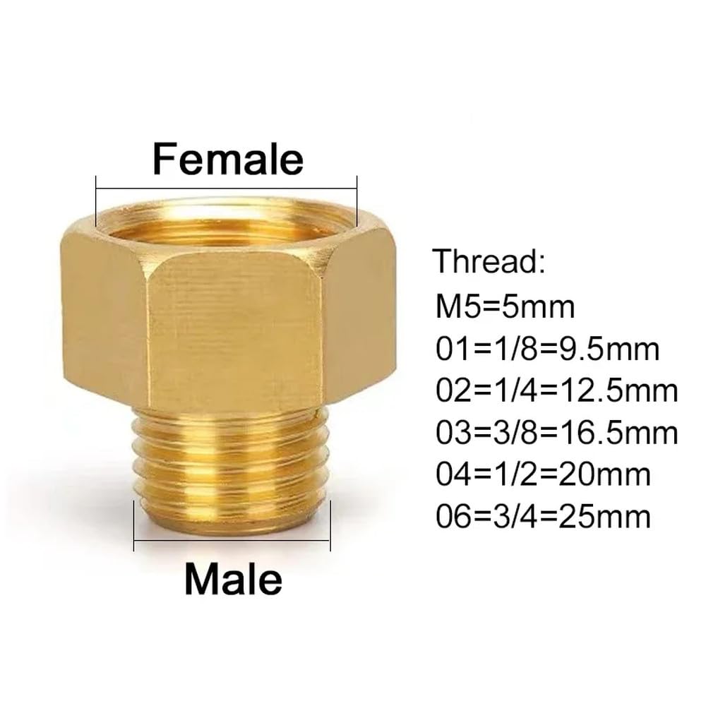 Conversión de medidor de presión Masculino a Femenino Conversión de la articulación de Cobre Ajuste del acoplador rápido del acoplador 1/8 "1/4" 3/8 "1/2", M03, F04,10 PCS