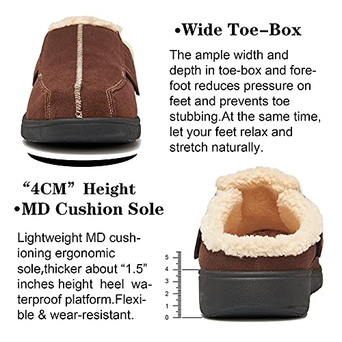 Men's Suede Leather House Slippers Arch Support Non Slip (Size:US 8-US 14.5)3