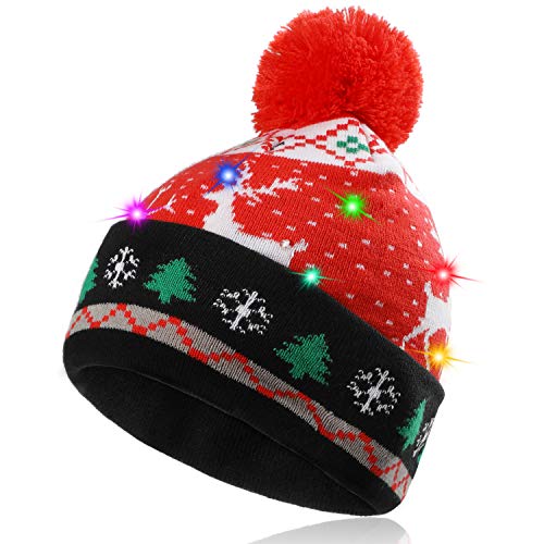 Ya en mundofriki.es: Hifot Sombrero LED Light Up Sombrero Beanie Gorro Brillante y Colorido Navidad Beanie Cap Gorro de Punto Caliente de la Novedad Caliente