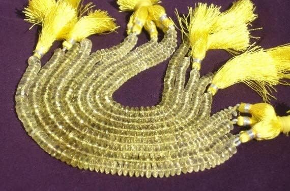 Perles quartz citron 6mm facettées pierre naturelle LKBEADS fil 8" AAA - 4