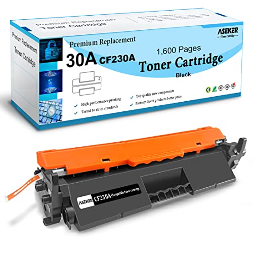 ASEKER Compatible 30A CF230A ( 30X CF230X ) Tóner Cartucho para HP LaserJet Pro M203d M203dn M203dw, MFP M227fdn M227fdw M227sdn M227d Impresora 1600 Páginas ( Negro )