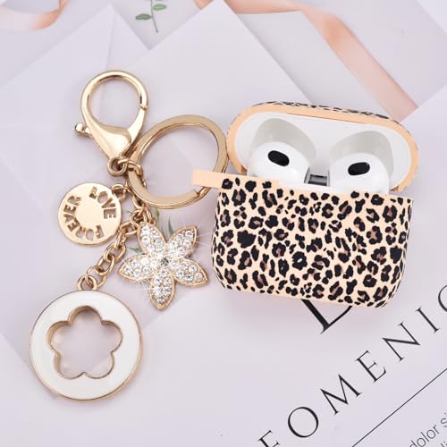 Image of VISOOM Case for Airpods 3 Pink Airpods 3rd Cases 2021 Silicone for iPod 3 Earbuds Case Cover Women Wireless Charging Case with Accessories Girl Bling Keychain for Apple Ear Buds 3rd Generation