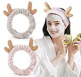 Tomedeks 2PCS Diademas mujer,banda elástica turbante desmaquillante,pelo banda para maquillaje cosmética,para maquillaje y lavado de cara