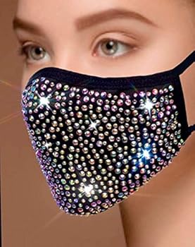 Designer Rhinestone Sparkly Face Mask - Women Bling Fancy